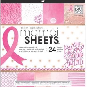 Mambi Sheets 8x8 Cardstock Pink Breast Cancer